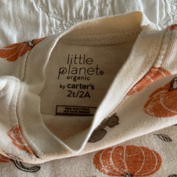 Carter’s Organic Pumpkin Pajamas in 2T - Picture 3 of 5